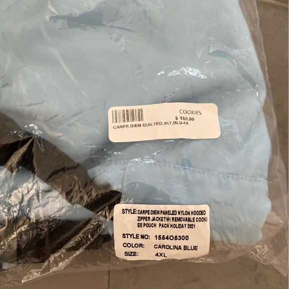 COOKIESSF CARPE DIEM nylon Jacket Carolina Blue w/ detachable pack 4XL - Picture 3 of 4